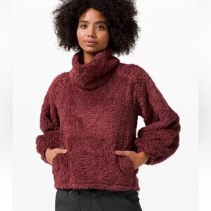 Lululemon Warm Restore Sherpa Fleece Pullover Hoodie Pockets Oversized Lined Top